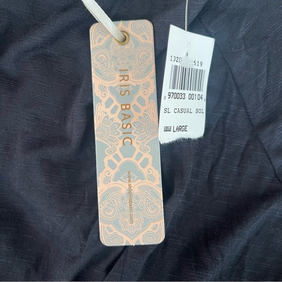 NWT Iris Black Spaghetti Strap Tank with Front Knot L - Picture 3 of 6